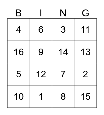 Zoo animals Bingo Card