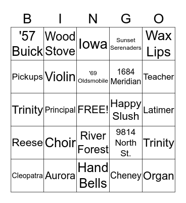 Dohrmann Family Bingo Card