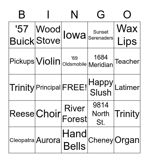 Dohrmann Family Bingo Card