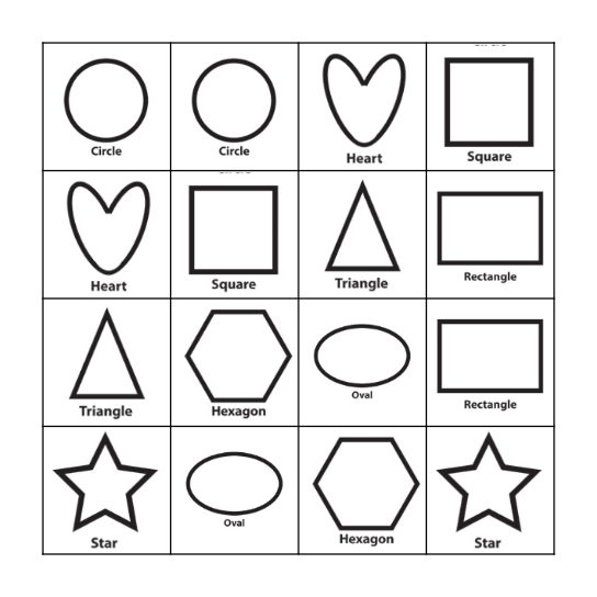 SHAPES Bingo Card