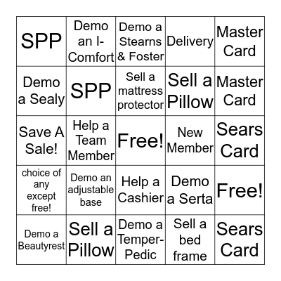 4th of July Bingo (mattress) Bingo Card