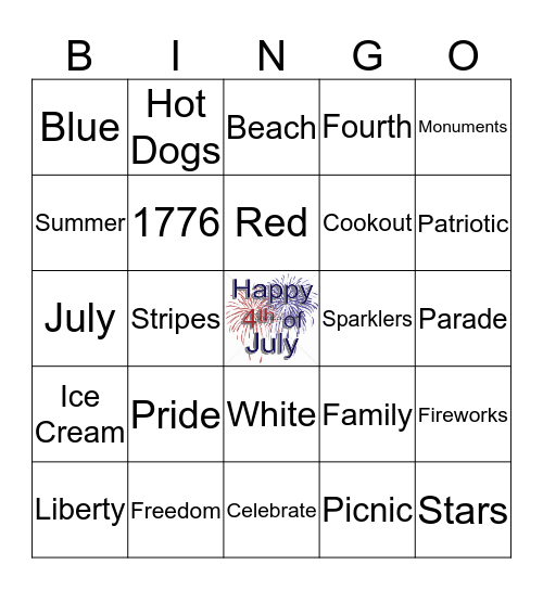 Happy Independance Day! Bingo Card