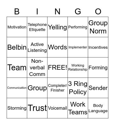 Power Professional - Bingo Review Bingo Card