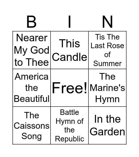 Independence Day Bingo Card