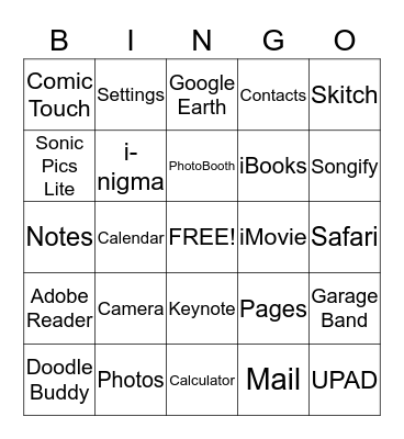 5th Block iPads Bingo Card