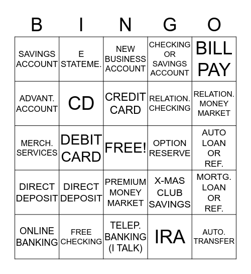 PBI BANK Bingo Card
