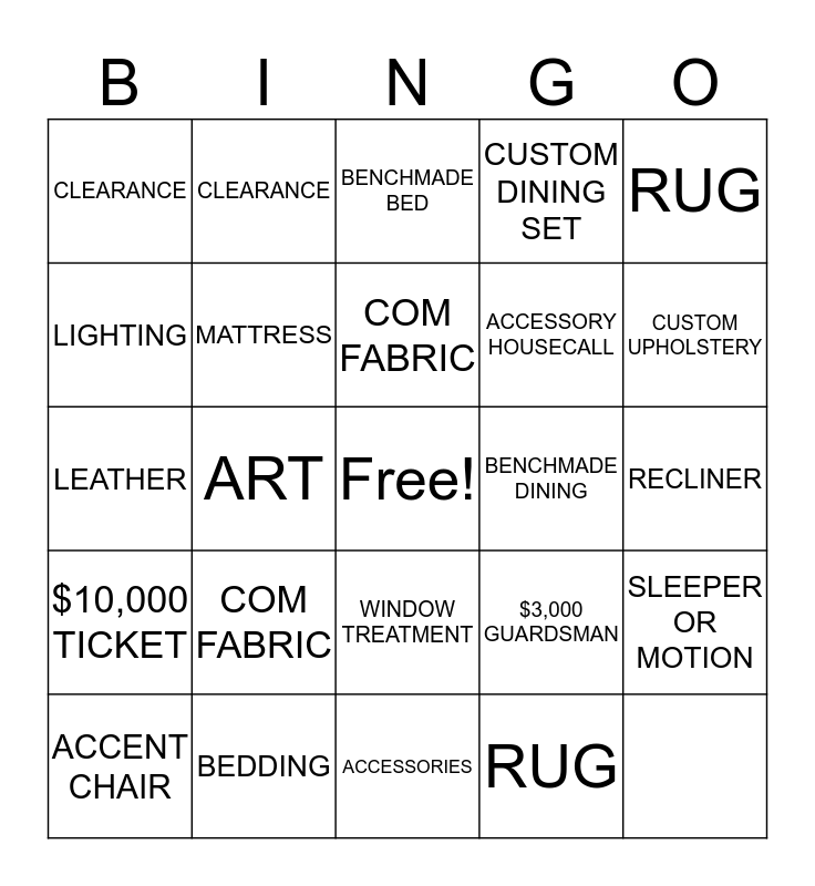 BASSETT BINGO !!! Bingo Card