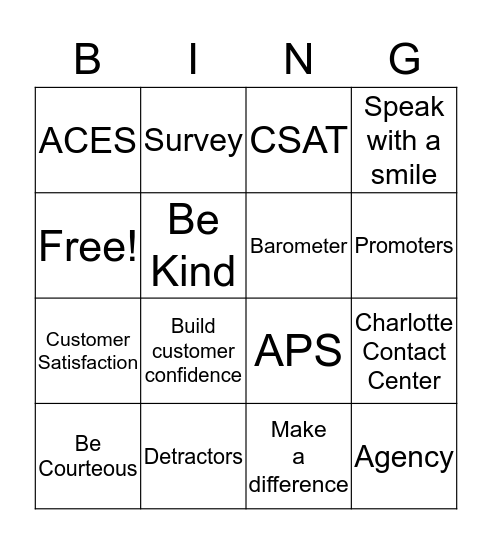 Assist Edge  Bingo Card