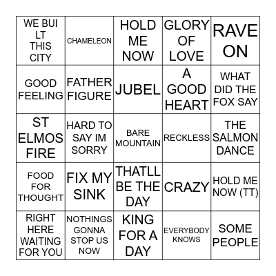101 SOME OF MY FAVES Bingo Card