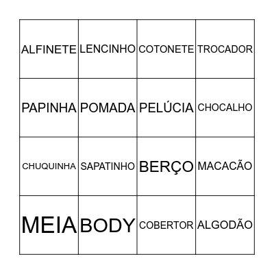 Bingo da Laís Bingo Card