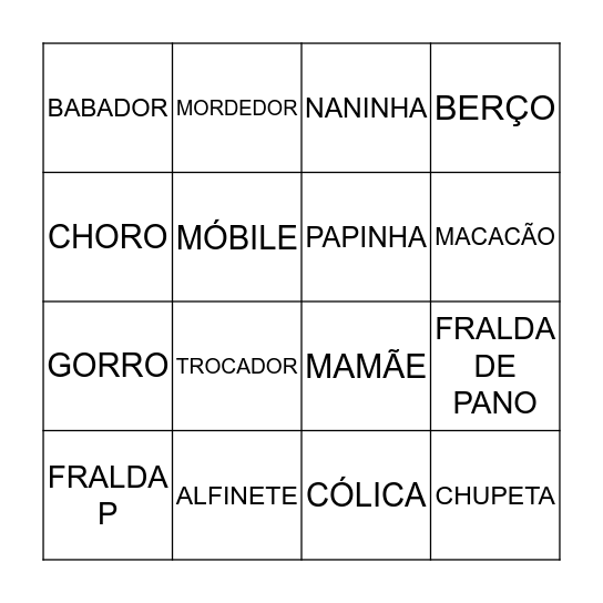 Bingo da Laís Bingo Card