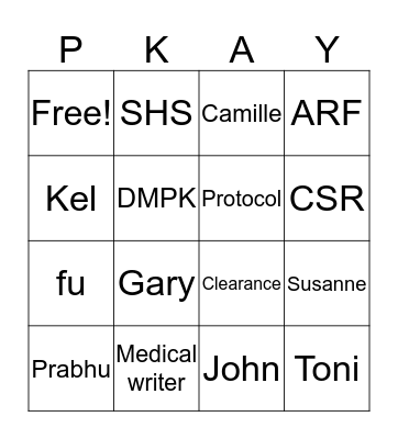 PK Experts! Bingo Card