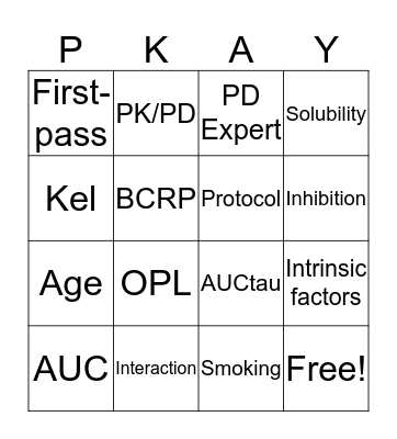 PK Experts! Bingo Card