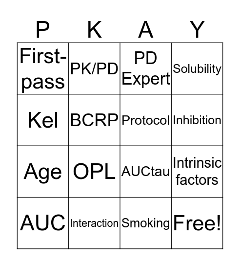 PK Experts! Bingo Card