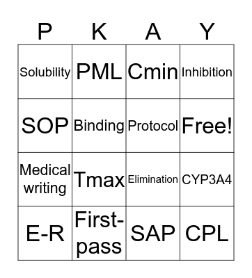 PK Experts! Bingo Card