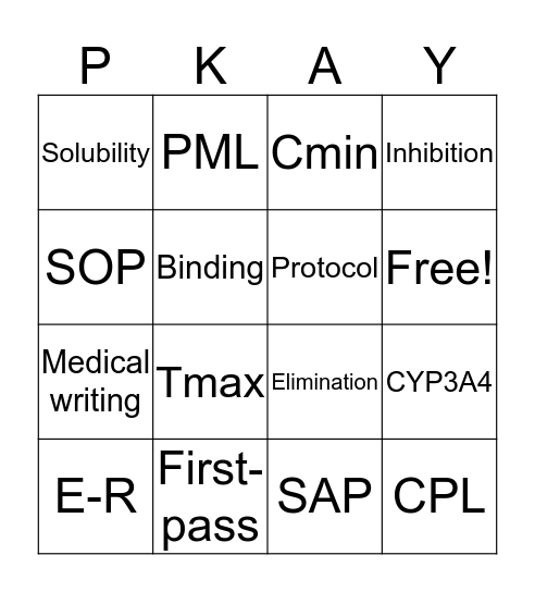 PK Experts! Bingo Card