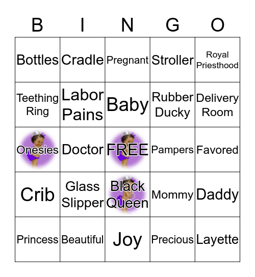 BABY PRINCESS BINGO Card