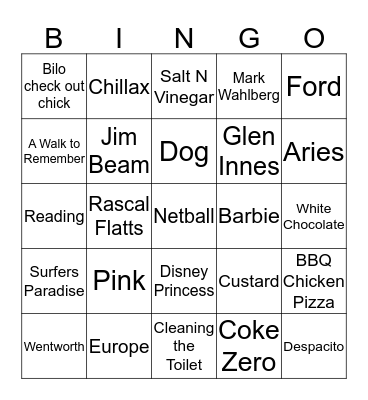All about Courtney Bingo Card