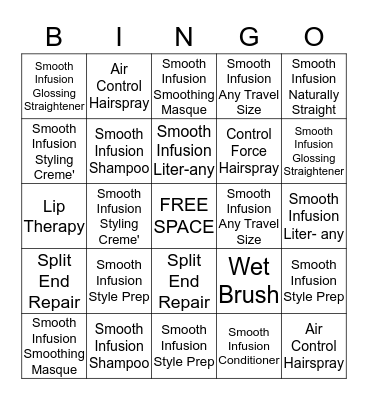 Smooth Infusion BINGO Card