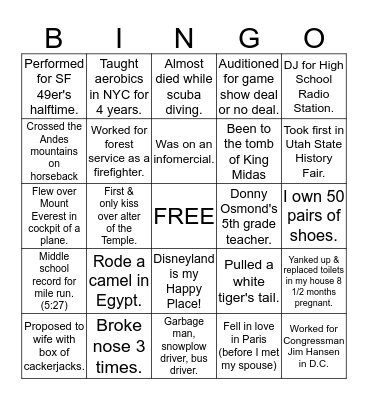 Ask A Leader Bingo Card