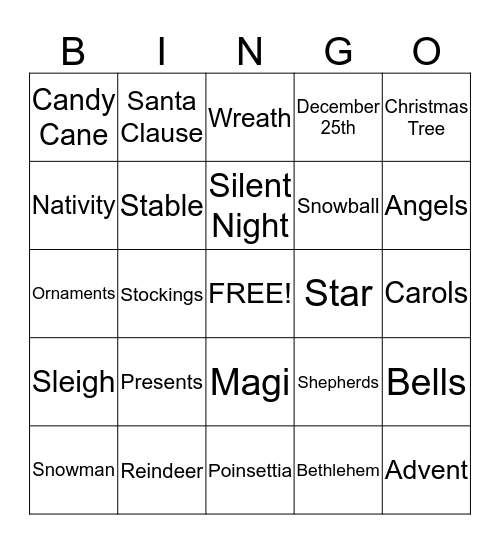 Christmas Bingo Card