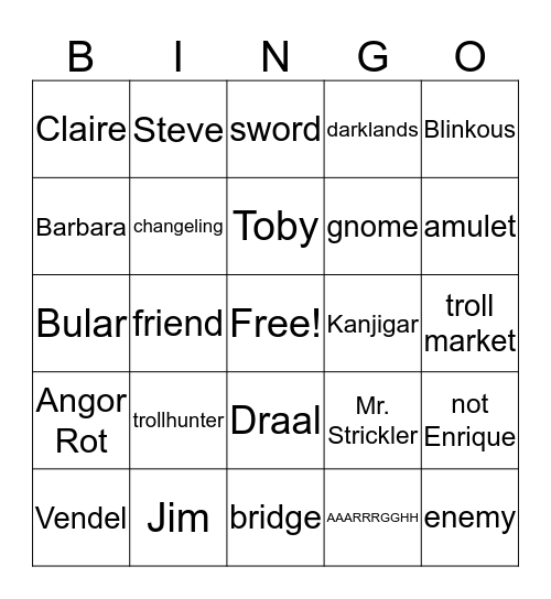 Trollhunter 5-6 Bingo Card
