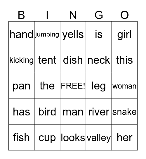 Chart Words 1 - 3 Bingo Card