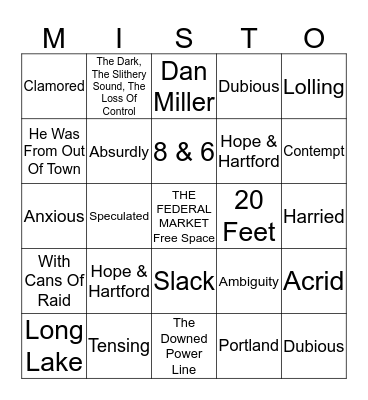 THE MIST Bingo Card