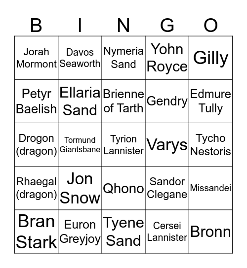 Got7 Death Bingo Card