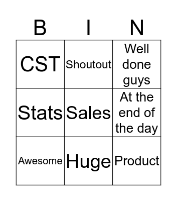 End of the Week call Bingo Card