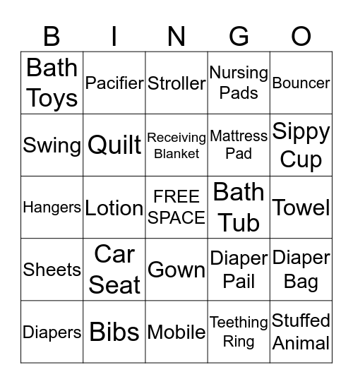 BABY GIFT BINGO Card