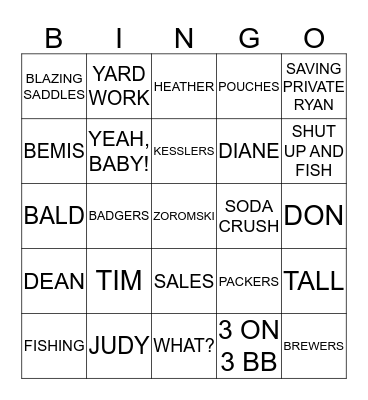 STEVE'S 50TH Bingo Card