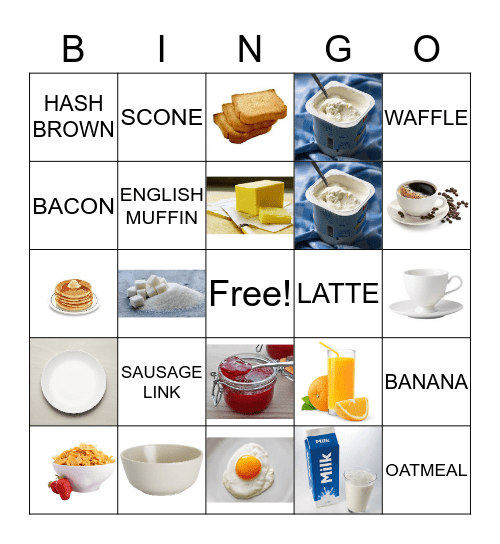 Breakfast Bingo Card