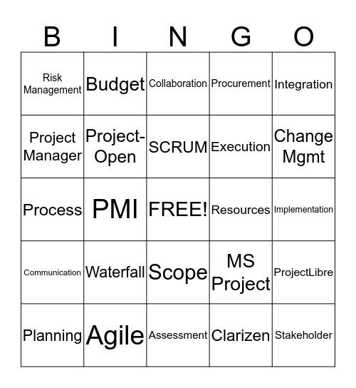 Project Management Bingo! Bingo Card