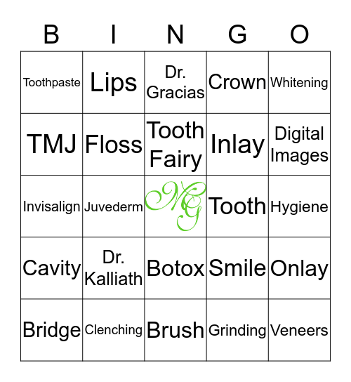 Dental Bingo Card