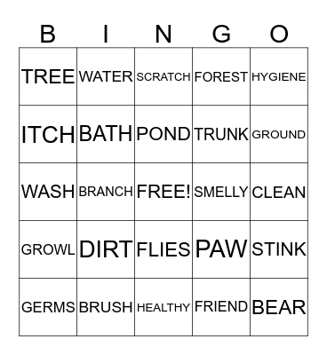 BIG SMELLY BEAR BINGO Card