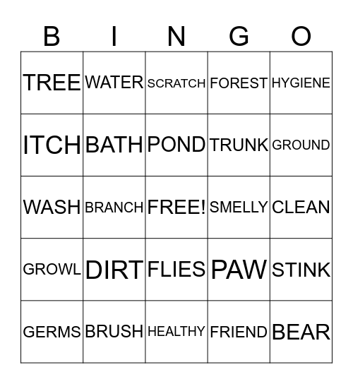 BIG SMELLY BEAR BINGO Card