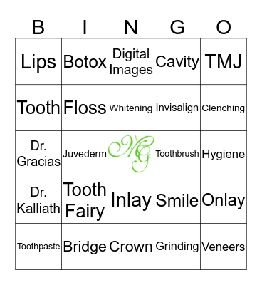 Dental Bingo Card