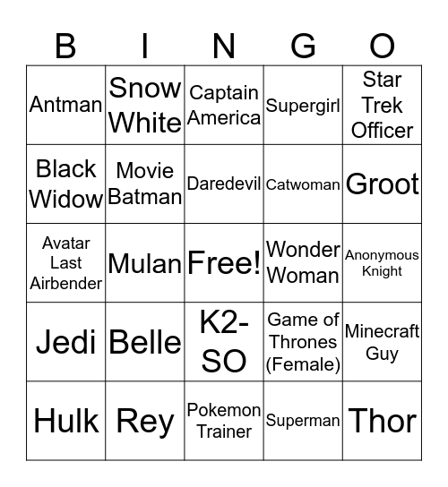 Connecticon Bingo Card
