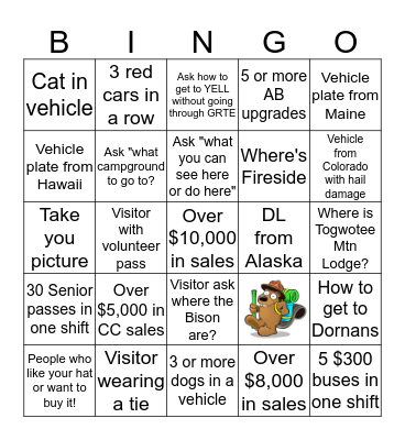 Moran Bingo Card