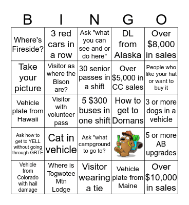 Moran Bingo Card