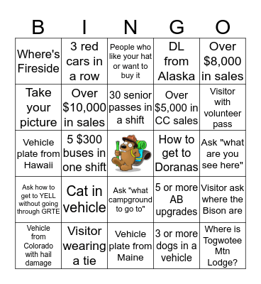 Moran Bingo Card