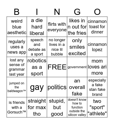 Mika Bingo Card