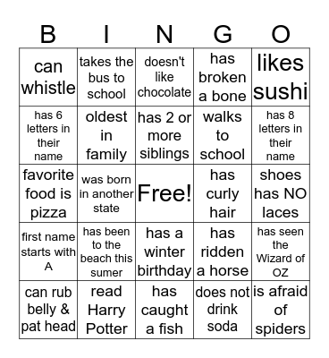 BYP BINGO Card