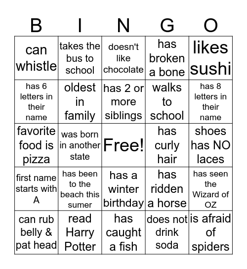 BYP BINGO Card