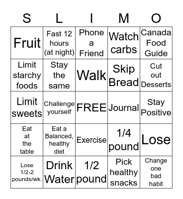 Big Losers Bingo Card