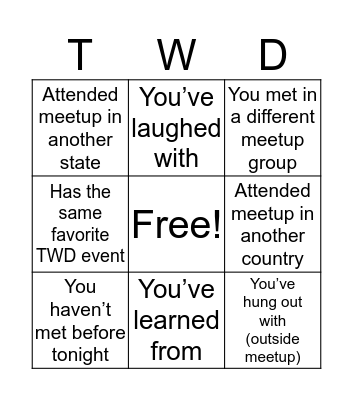 Find Someone Who... Bingo Card