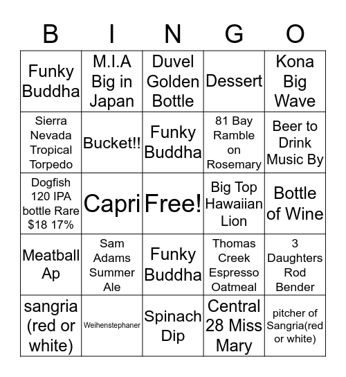 upsell bingo Card