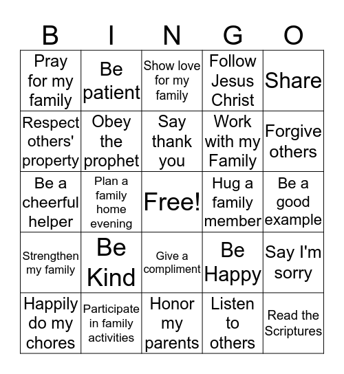 Kindness Begins with Me Bingo Card