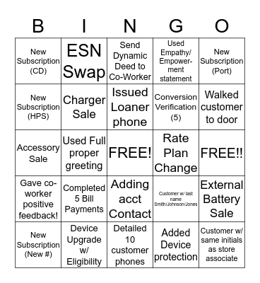 TOPS Launch Bingo Card